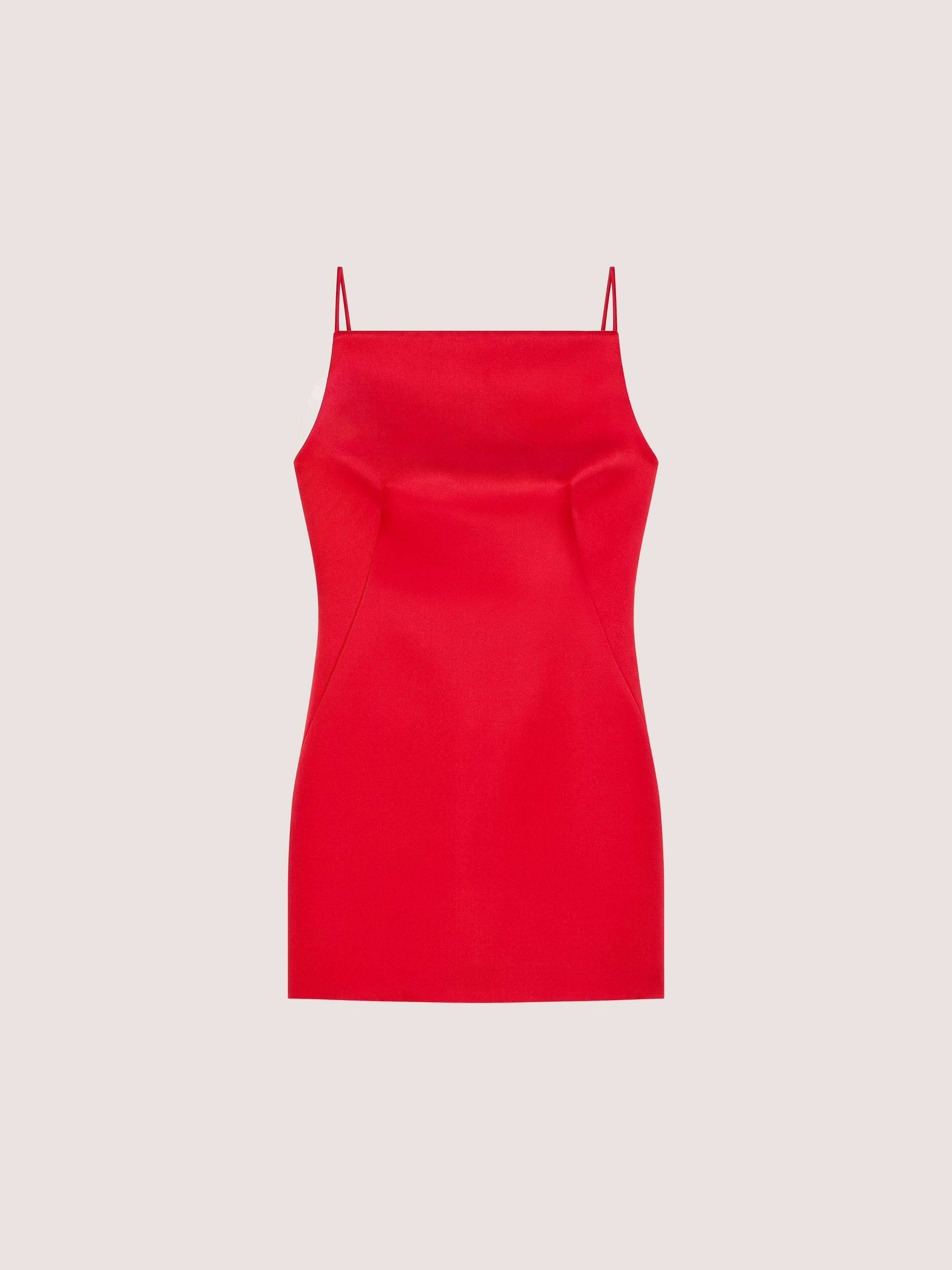 Sliced mini dress in satin